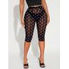 image:imageWomens Y2K Leopard Mesh Cropped Leggings 34 Length Club Capri PantsBlack Dots