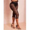 image:imageWomens Y2K Leopard Mesh Cropped Leggings 34 Length Club Capri PantsBlack Sheer