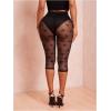 image:imageWomens Y2K Leopard Mesh Cropped Leggings 34 Length Club Capri PantsBlack Sheer