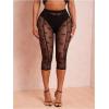 image:imageWomens Y2K Leopard Mesh Cropped Leggings 34 Length Club Capri PantsBlack Sheer