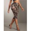 image:imageWomens Y2K Leopard Mesh Cropped Leggings 34 Length Club Capri PantsDeep Brown