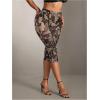 image:imageWomens Y2K Leopard Mesh Cropped Leggings 34 Length Club Capri PantsDeep Brown