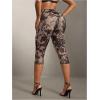 image:imageWomens Y2K Leopard Mesh Cropped Leggings 34 Length Club Capri PantsDeep Brown