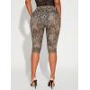 image:imageWomens Y2K Leopard Mesh Cropped Leggings 34 Length Club Capri PantsGrey Brown