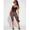 image:imageWomens Y2K Leopard Mesh Cropped Leggings 34 Length Club Capri PantsLight Pink