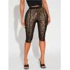 image:imageWomens Y2K Leopard Mesh Cropped Leggings 34 Length Club Capri PantsMedium Brown