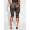 image:imageWomens Y2K Leopard Mesh Cropped Leggings 34 Length Club Capri PantsMix Brown