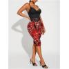image:imageWomens Y2K Leopard Mesh Cropped Leggings 34 Length Club Capri PantsRed