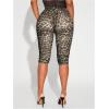 image:imageWomens Y2K Leopard Mesh Cropped Leggings 34 Length Club Capri PantsRust Brown