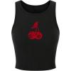 image:imageWomens Cherry Print Cropped Tank Top Scoop Neck Sleeveless Slim Fit Summer TopsBlack