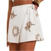 image:imageWomens Floral Graphic Skirt Shorts Drawstring Waist Tropical Boho Wrap SkortsWhite