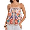 image:imageWomens Floral Tropical Boho Tops Spaghetti Strap Tank Top Vacation Beach Summer Camisole TopsMulticoloured