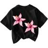 Pink Floral Black