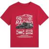 image:imageWomens Graphic Letter Tee Crew Neck Drop Shoulder Trendy Summer T Shirt Short Sleeve Vintage Car Print TopRed