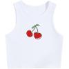 image:imageWomens Graphic Y2k Ribbed Tank Tops Sleeveless Martini Casual Slim Fit Summer Crop TopWhite Red Green