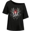 image:imageWomens Off The Shoulder Tops Gothic Graphic Tee Y2k Grunge Vintage Oversized T Shirts Trendy OutfitsHeart Black