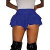 image:imageWomens Sequin Glitter Booty Shorts Layered Ruffle Sparkly Skirts High Waisted Club Party Rave Cheeky SkortsPlain Deep Blue