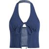 image:imageWomens Y2K Denim Halter Tops Sleeveless Bowknot Split Hem Tank Top Going Out ClothesLight Blue