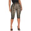 image:imageWomens Y2K Leopard Mesh Cropped Leggings 34 Length Club Capri PantsRust Brown
