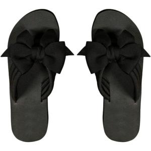 image:imageWomens Bow Knot Flip Flops Open Toe Dressy Thong Sandals Comfy Summer Vacation FlatsBlack