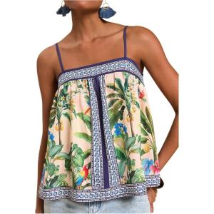 image:imageWomens Floral Tropical Boho Tops Spaghetti Strap Tank Top Vacation Beach Summer Camisole TopsMulticolor