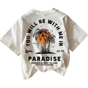 image:imageWomens Graphic Letter Tee Crew Neck Drop Shoulder Trendy Summer T Shirt Short Sleeve Vintage Car Print TopCartoon Print White