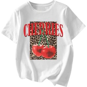 image:imageWomens Graphic Letter Tee Crew Neck Drop Shoulder Trendy Summer T Shirt Short Sleeve Vintage Car Print TopRose Red