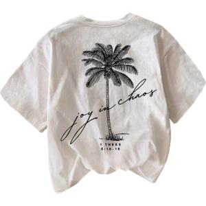 image:imageWomens Hawaiian Shirts Tropical Graphic Tees Crewneck Short Sleeve Vacation Summer T ShirtTropical White