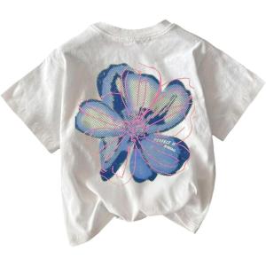 image:imageWomens Hawaiian Shirts Tropical Graphic Tees Crewneck Short Sleeve Vacation Summer T ShirtWhite and Blue