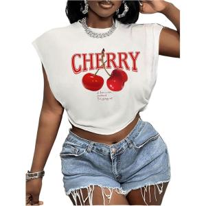 image:imageWomens Plus Size Letter Car Graphic Tees Short Sleeve Crew Neck Crop Tops Summer T ShirtPure White