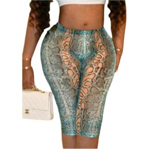 image:imageWomens Y2K Leopard Mesh Cropped Leggings 34 Length Club Capri PantsBlue