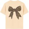 image:imageOverized Tshirts for Women Bow Leopard Graphic Tees Short Sleeve Aesthetic Baggy Summer TopsBeige