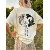 image:imageWomens Animal Graphic Tees Short Sleeve Crew Neck TShirts Vintage Summer TopsApricot