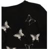 image:imageWomens Beaded Sequin Bowknot T Shirt Short Sleeve Crew Neck Embroidery Trendy Tee Y2k TopsBlack