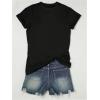 image:imageWomens Beaded Sequin Bowknot T Shirt Short Sleeve Crew Neck Embroidery Trendy Tee Y2k TopsBlink Black