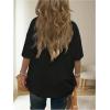 image:imageWomens Beaded Sequin Bowknot T Shirt Short Sleeve Crew Neck Embroidery Trendy Tee Y2k TopsHeart Black
