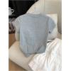 image:imageWomens Beaded Sequin Bowknot T Shirt Short Sleeve Crew Neck Embroidery Trendy Tee Y2k TopsLight Grey