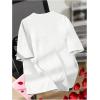 image:imageWomens Beaded Sequin Bowknot T Shirt Short Sleeve Crew Neck Embroidery Trendy Tee Y2k TopsLip White