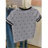 image:imageWomens Beaded Sequin Bowknot T Shirt Short Sleeve Crew Neck Embroidery Trendy Tee Y2k TopsMulticolor