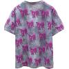 image:imageWomens Beaded Sequin Bowknot T Shirt Short Sleeve Crew Neck Embroidery Trendy Tee Y2k TopsPure Grey