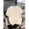 image:imageWomens Beaded Sequin Bowknot T Shirt Short Sleeve Crew Neck Embroidery Trendy Tee Y2k TopsWhite