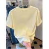 image:imageWomens Beaded Sequin Bowknot T Shirt Short Sleeve Crew Neck Embroidery Trendy Tee Y2k TopsYellow