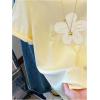 image:imageWomens Beaded Sequin Bowknot T Shirt Short Sleeve Crew Neck Embroidery Trendy Tee Y2k TopsYellow
