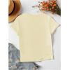 image:imageWomens Beaded Sequin Tops Bowknot Bow T Shirt Short Sleeve Crewneck Trendy Tee Top Y2k TopsApricot