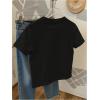 image:imageWomens Beaded Sequin Tops Bowknot Bow T Shirt Short Sleeve Crewneck Trendy Tee Top Y2k TopsBlack