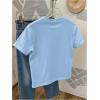image:imageWomens Beaded Sequin Tops Bowknot Bow T Shirt Short Sleeve Crewneck Trendy Tee Top Y2k TopsLight Blue