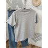 image:imageWomens Beaded Sequin Tops Bowknot Bow T Shirt Short Sleeve Crewneck Trendy Tee Top Y2k TopsLight Grey
