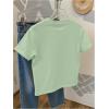image:imageWomens Beaded Sequin Tops Bowknot Bow T Shirt Short Sleeve Crewneck Trendy Tee Top Y2k TopsMint Green