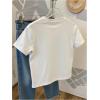 image:imageWomens Beaded Sequin Tops Bowknot Bow T Shirt Short Sleeve Crewneck Trendy Tee Top Y2k TopsMuti White