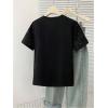 image:imageWomens Beaded Sequin Tops Bowknot Bow T Shirt Short Sleeve Crewneck Trendy Tee Top Y2k TopsSoft Black